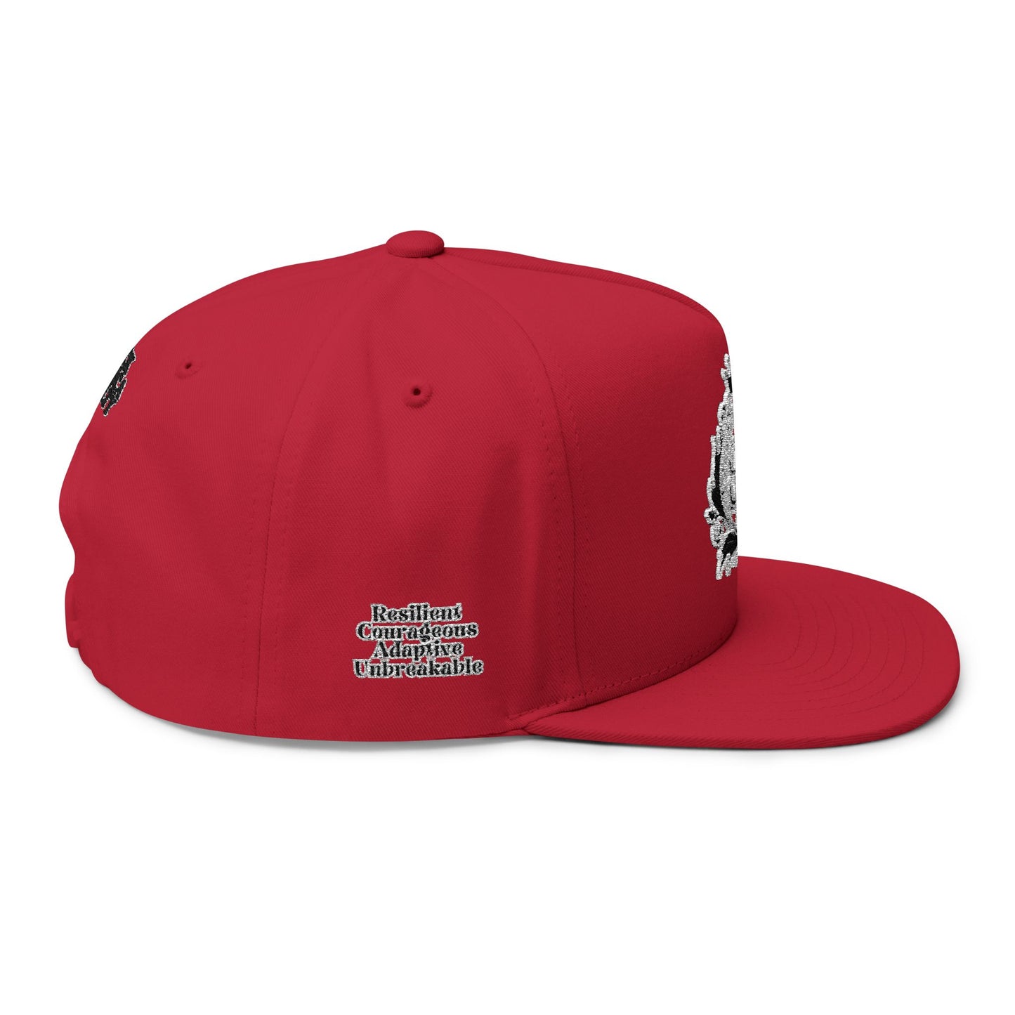 Monogram Crest Flat Bill Cap | Embroidered Logo Snapback