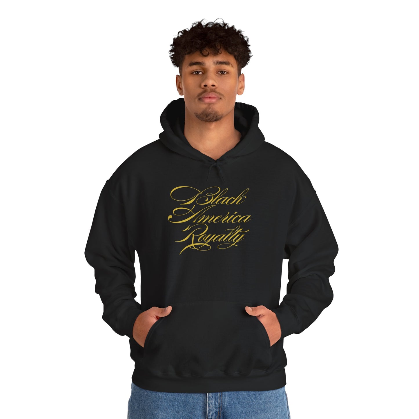 BAR Signature Pullover Hoodie - Gold Print – Premium Black Cultural Wear
