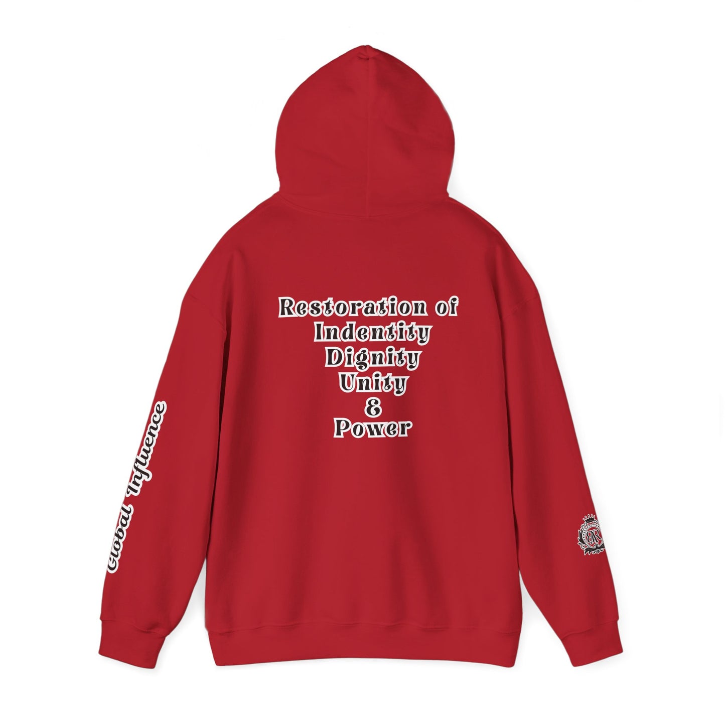 Black America Royalty Pullover Hoodie, Inspirational Streetwear Global Influence Graphic Hoodie, Unisex Hooded Sweatshirt