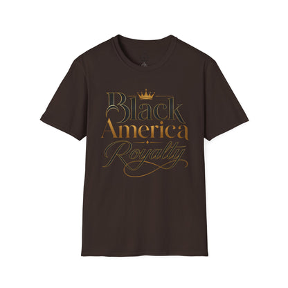 Black America Royalty Shirt, African American Pride Tee, Luxury Graphic T-Shirt, Melanin Culture Shirt, Unisex Softstyle Tee