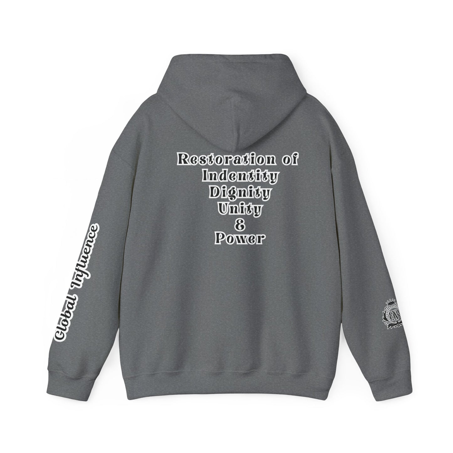 Black America Royalty Pullover Hoodie, Inspirational Streetwear Global Influence Graphic Hoodie, Unisex Hooded Sweatshirt