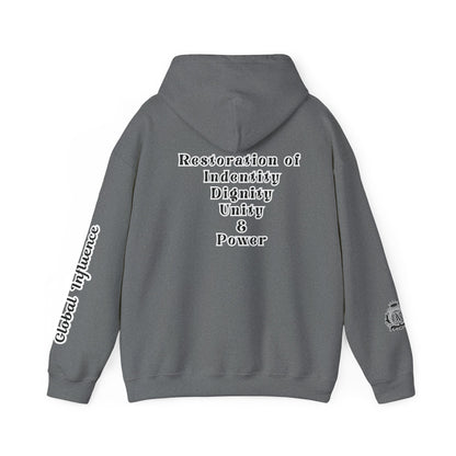 Black America Royalty Pullover Hoodie, Inspirational Streetwear Global Influence Graphic Hoodie, Unisex Hooded Sweatshirt