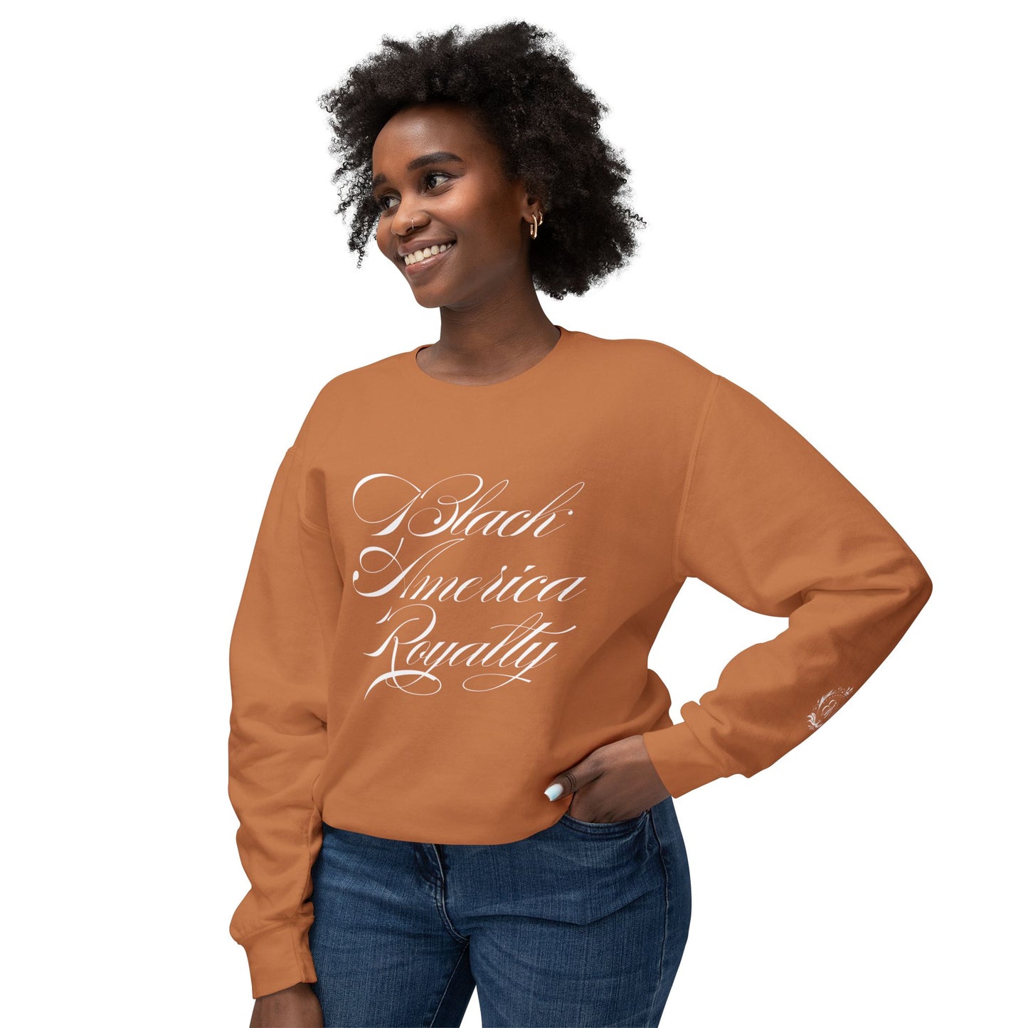 Black America Royalty Crewneck Sweatshirt – Premium Fitted Cultural Streetwear