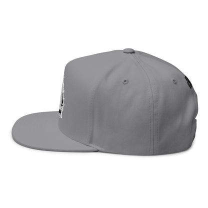 Monogram Crest Flat Bill Cap | Embroidered Logo Snapback