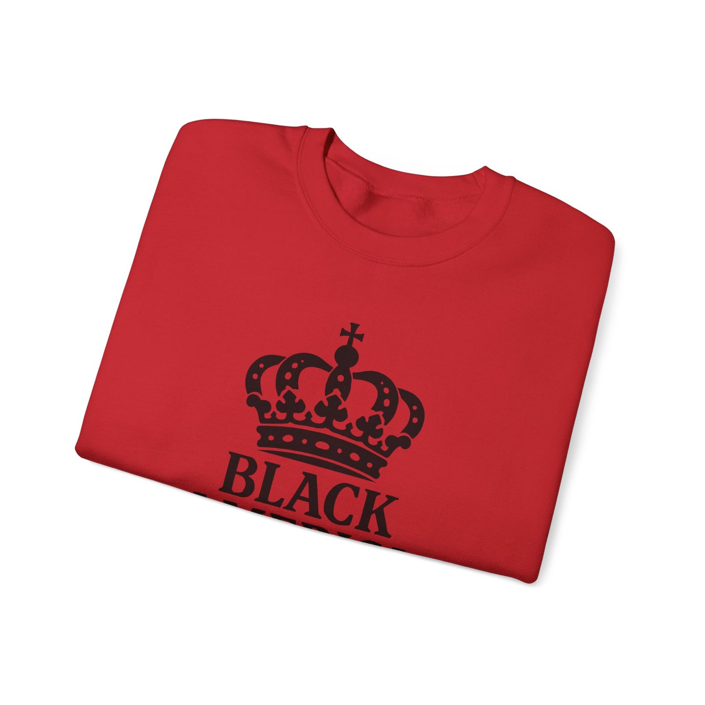 Black America Royalty Crewneck Sweatshirt | Crown Graphic with Sleeve Text