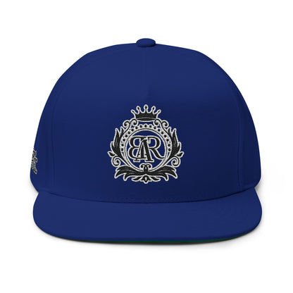 Monogram Crest Flat Bill Cap | Embroidered Logo Snapback