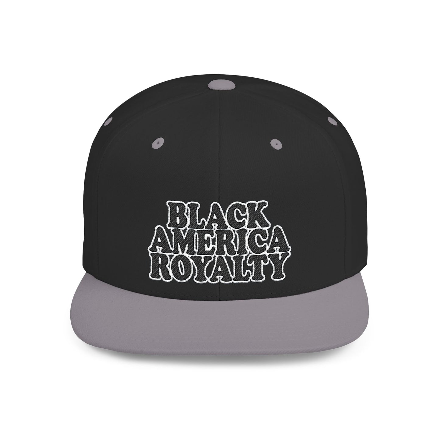 Snapback Hat — "Black America Royalty" Flat Bill Cap