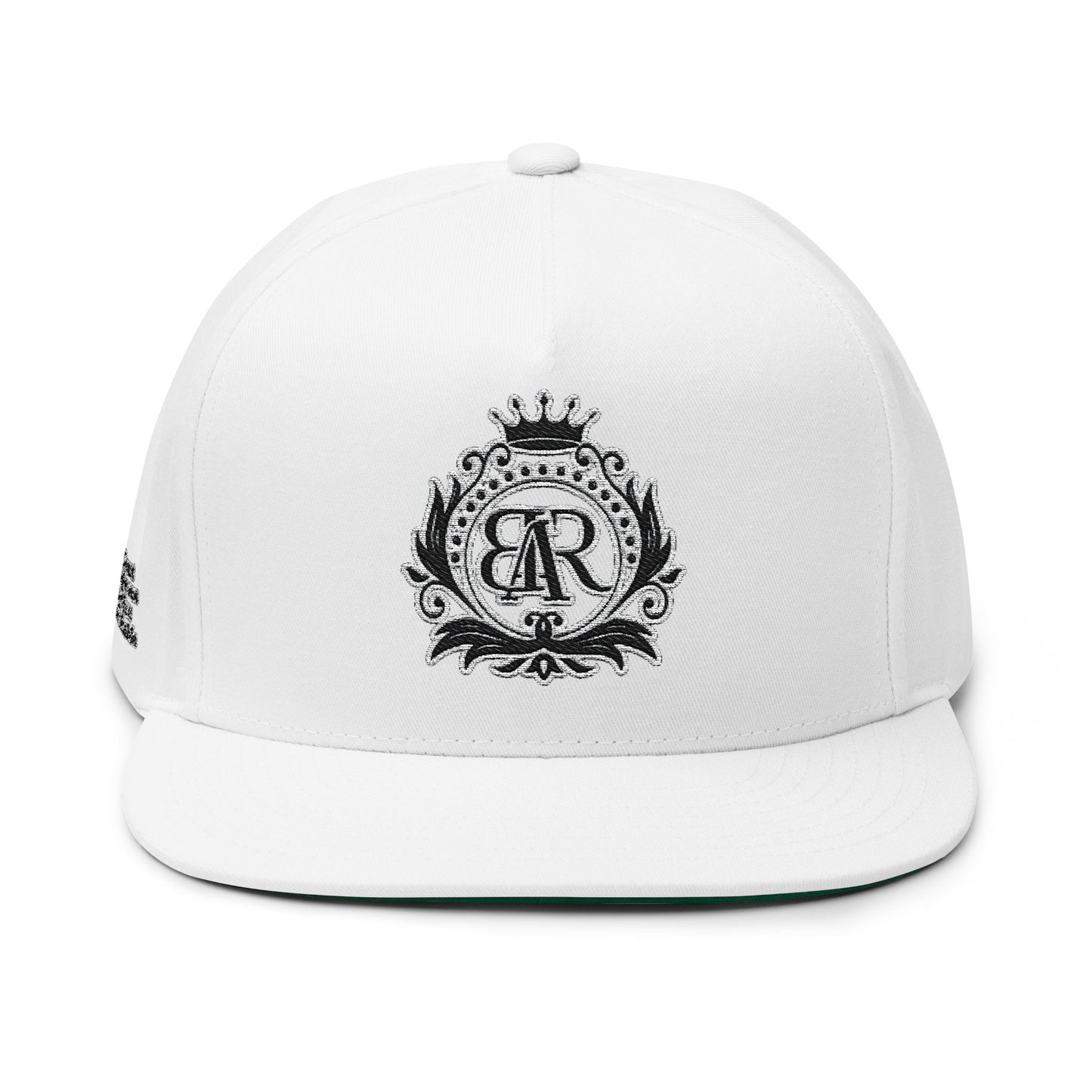 Monogram Crest Flat Bill Cap | Embroidered Logo Snapback