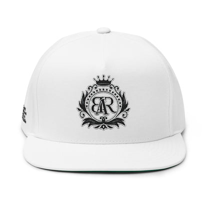 Monogram Crest Flat Bill Cap | Embroidered Logo Snapback