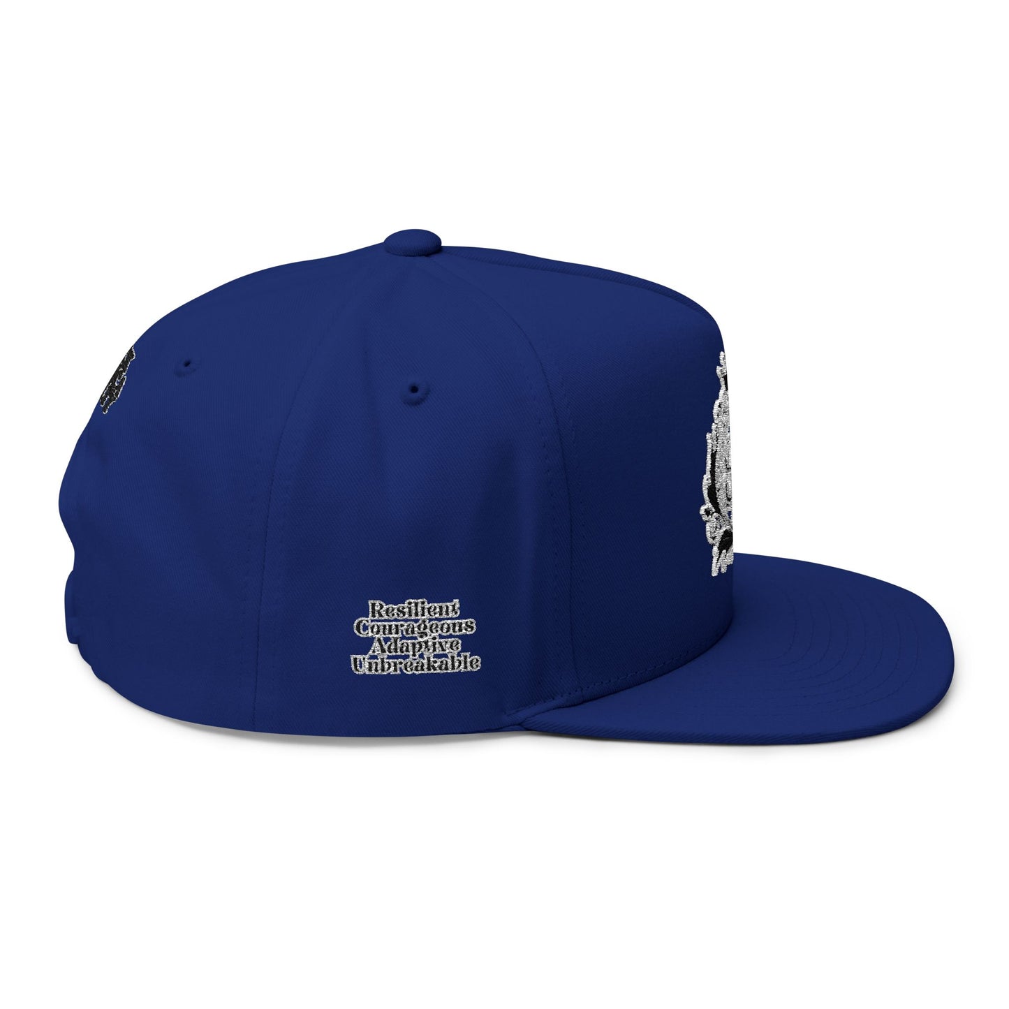 Monogram Crest Flat Bill Cap | Embroidered Logo Snapback