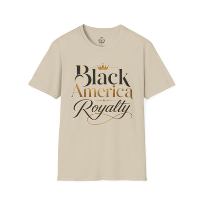 Black America Royalty Shirt, African American Pride Tee, Luxury Graphic T-Shirt, Melanin Culture Shirt, Unisex Softstyle Tee