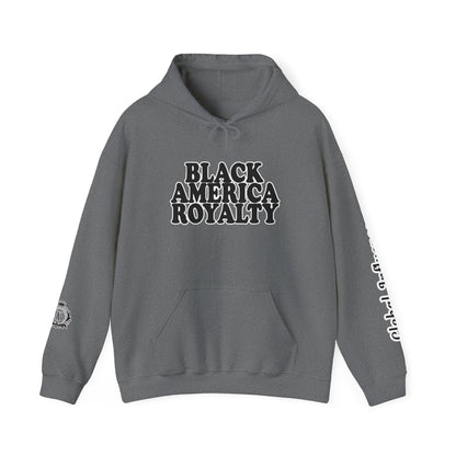 Black America Royalty Pullover Hoodie, Inspirational Streetwear Global Influence Graphic Hoodie, Unisex Hooded Sweatshirt