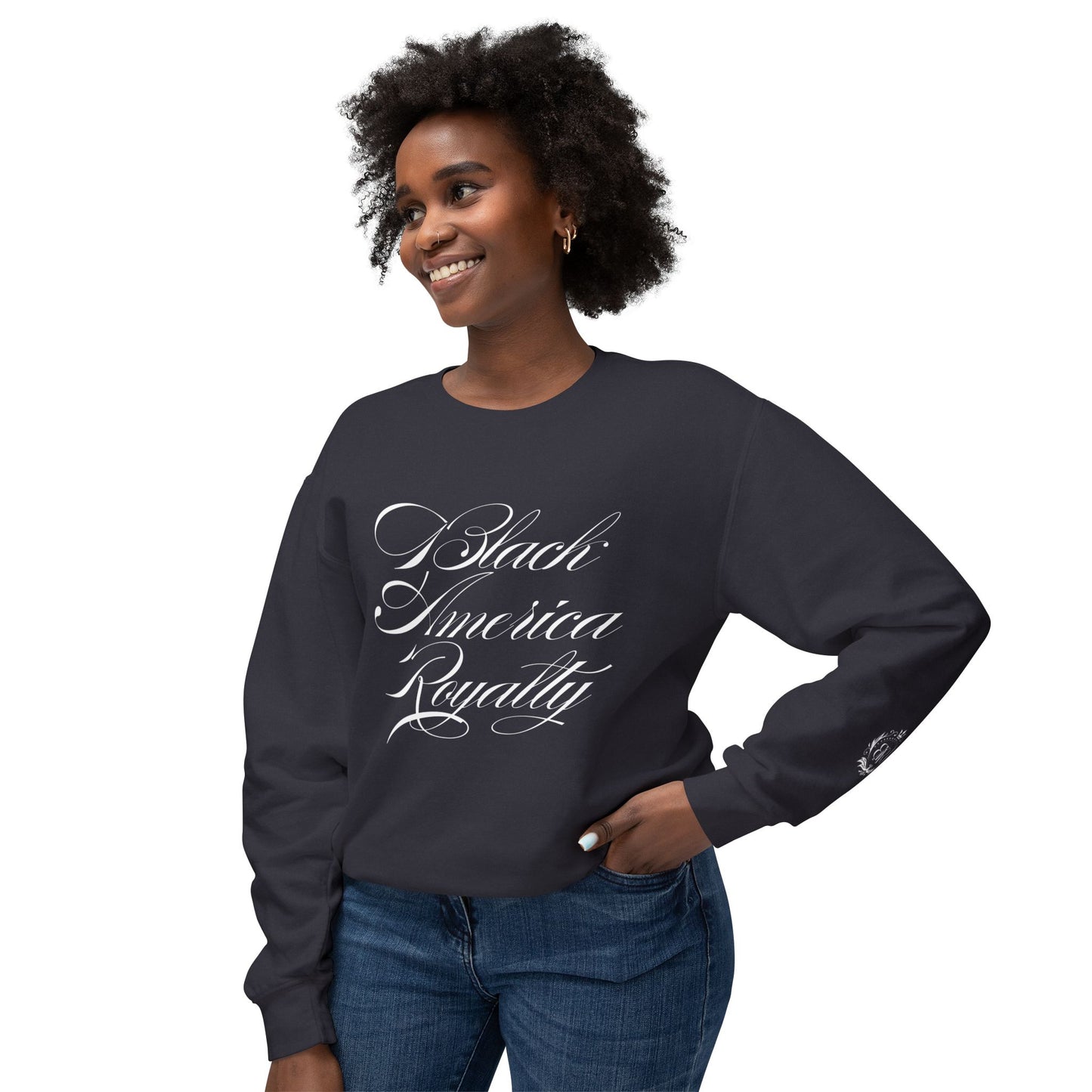 Black America Royalty Crewneck Sweatshirt – Premium Fitted Cultural Streetwear