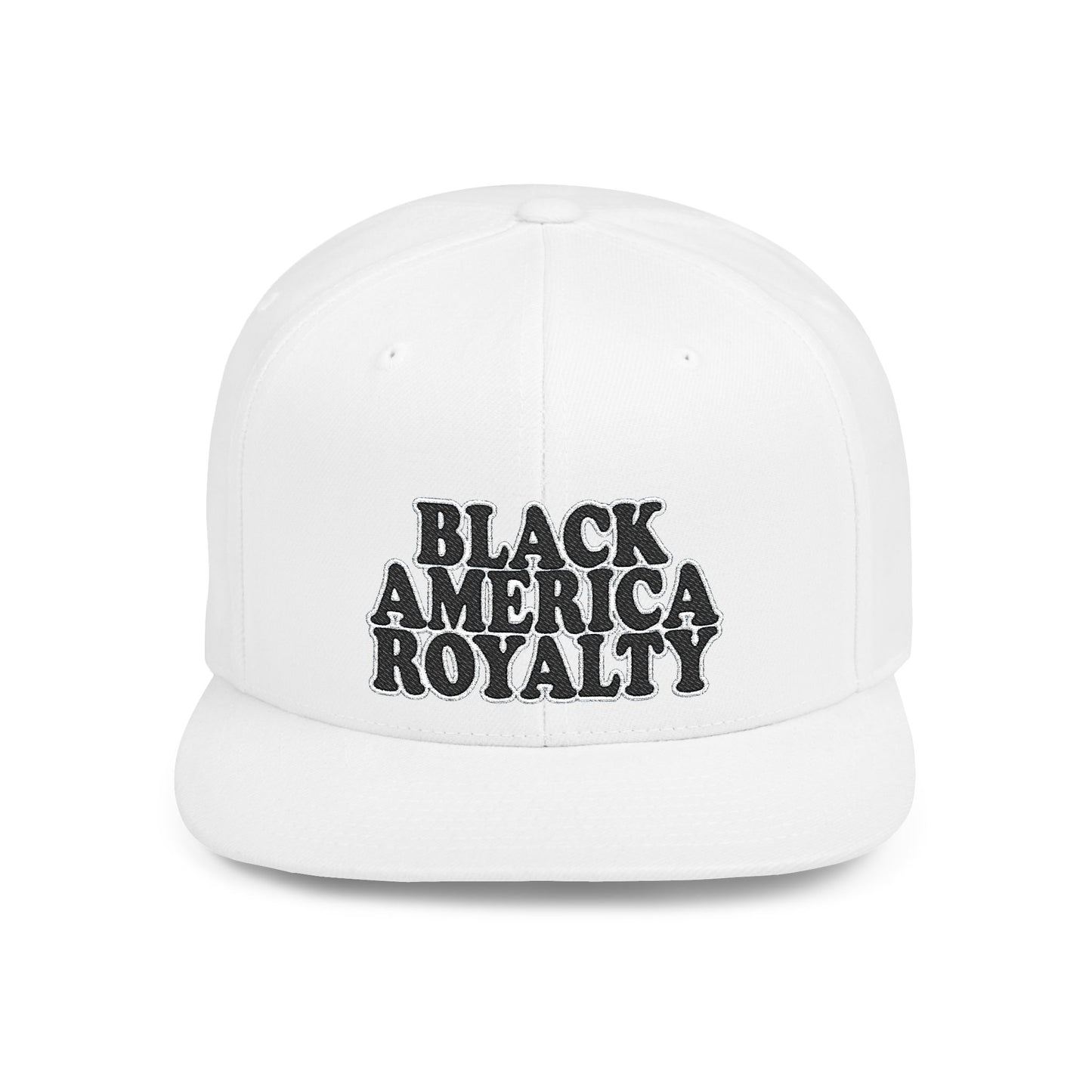 Snapback Hat — "Black America Royalty" Flat Bill Cap
