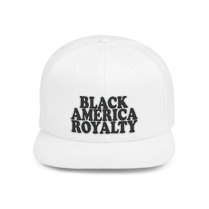 Snapback Hat — "Black America Royalty" Flat Bill Cap