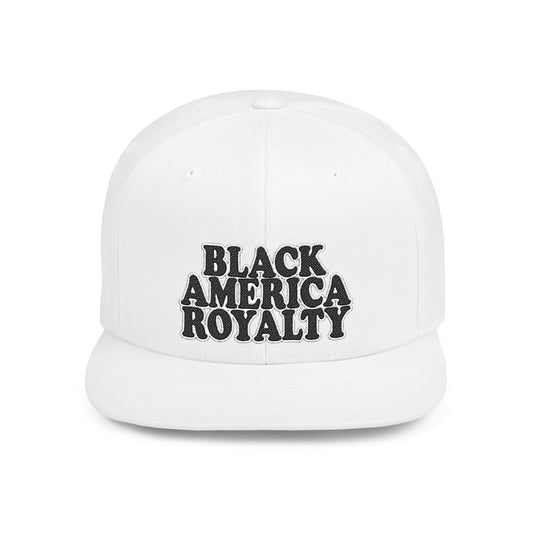 Snapback Hat — "Black America Royalty" Flat Bill Cap
