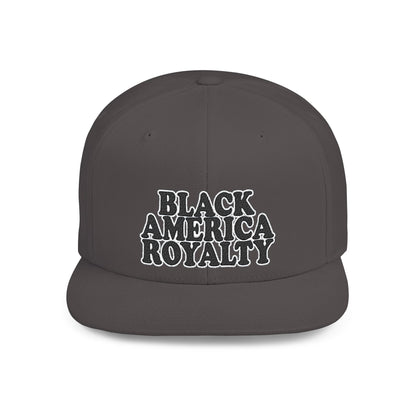 Snapback Hat — "Black America Royalty" Flat Bill Cap
