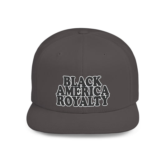 Snapback Hat — "Black America Royalty" Flat Bill Cap