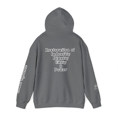 Black America Royalty Pullover Hoodie, Inspirational Streetwear Global Influence Graphic Hoodie, Unisex Hooded Sweatshirt