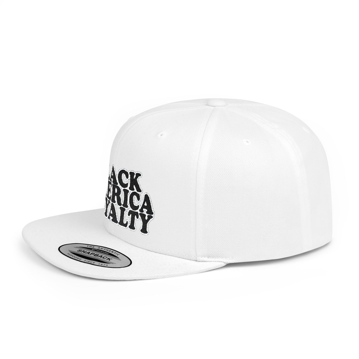 Snapback Hat — "Black America Royalty" Flat Bill Cap