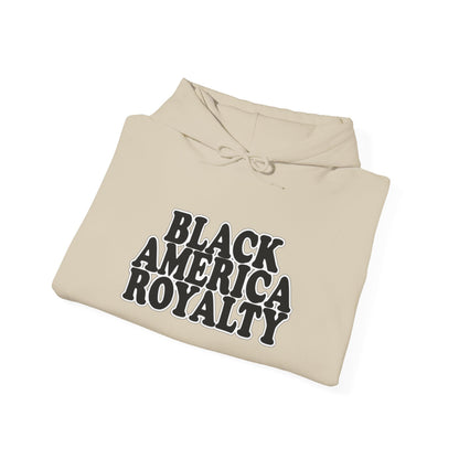 Black America Royalty Pullover Hoodie, Inspirational Streetwear Global Influence Graphic Hoodie, Unisex Hooded Sweatshirt