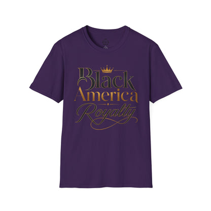 Black America Royalty Shirt, African American Pride Tee, Luxury Graphic T-Shirt, Melanin Culture Shirt, Unisex Softstyle Tee
