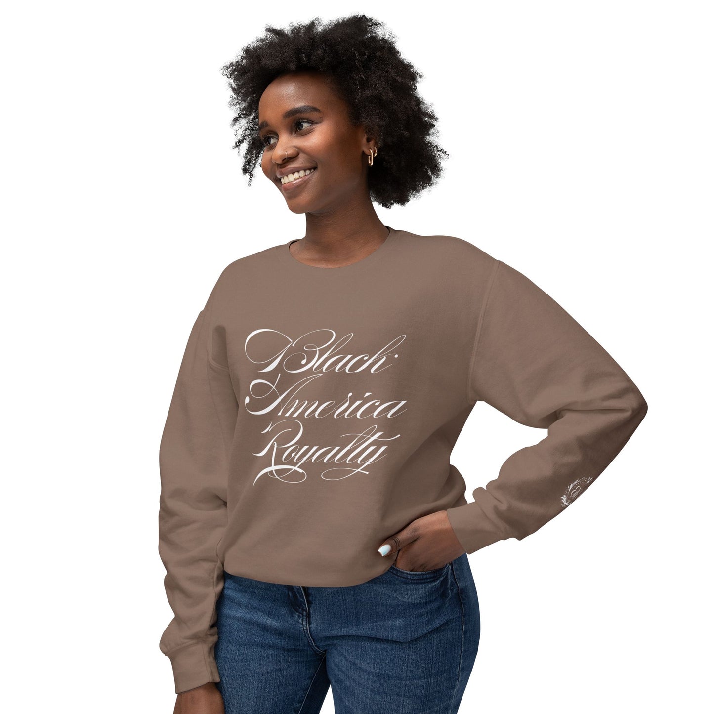 Black America Royalty Crewneck Sweatshirt – Premium Fitted Cultural Streetwear