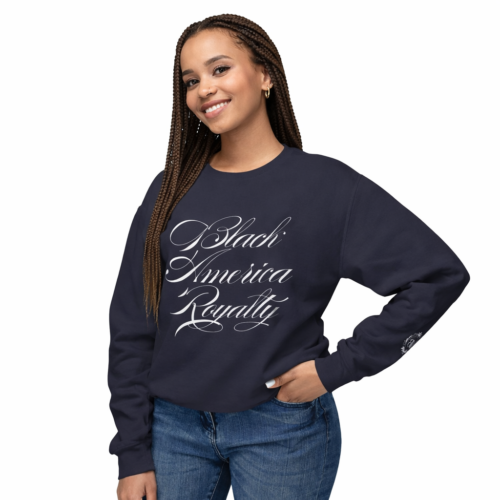 Black America Royalty Crewneck Sweatshirt – Premium Fitted Cultural Streetwear
