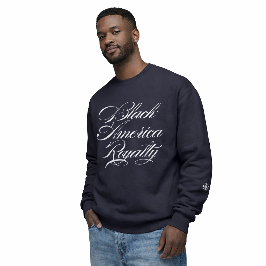 Black America Royalty Crewneck Sweatshirt – Premium Fitted Cultural Streetwear