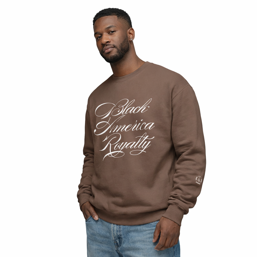 Black America Royalty Crewneck Sweatshirt – Premium Fitted Cultural Streetwear