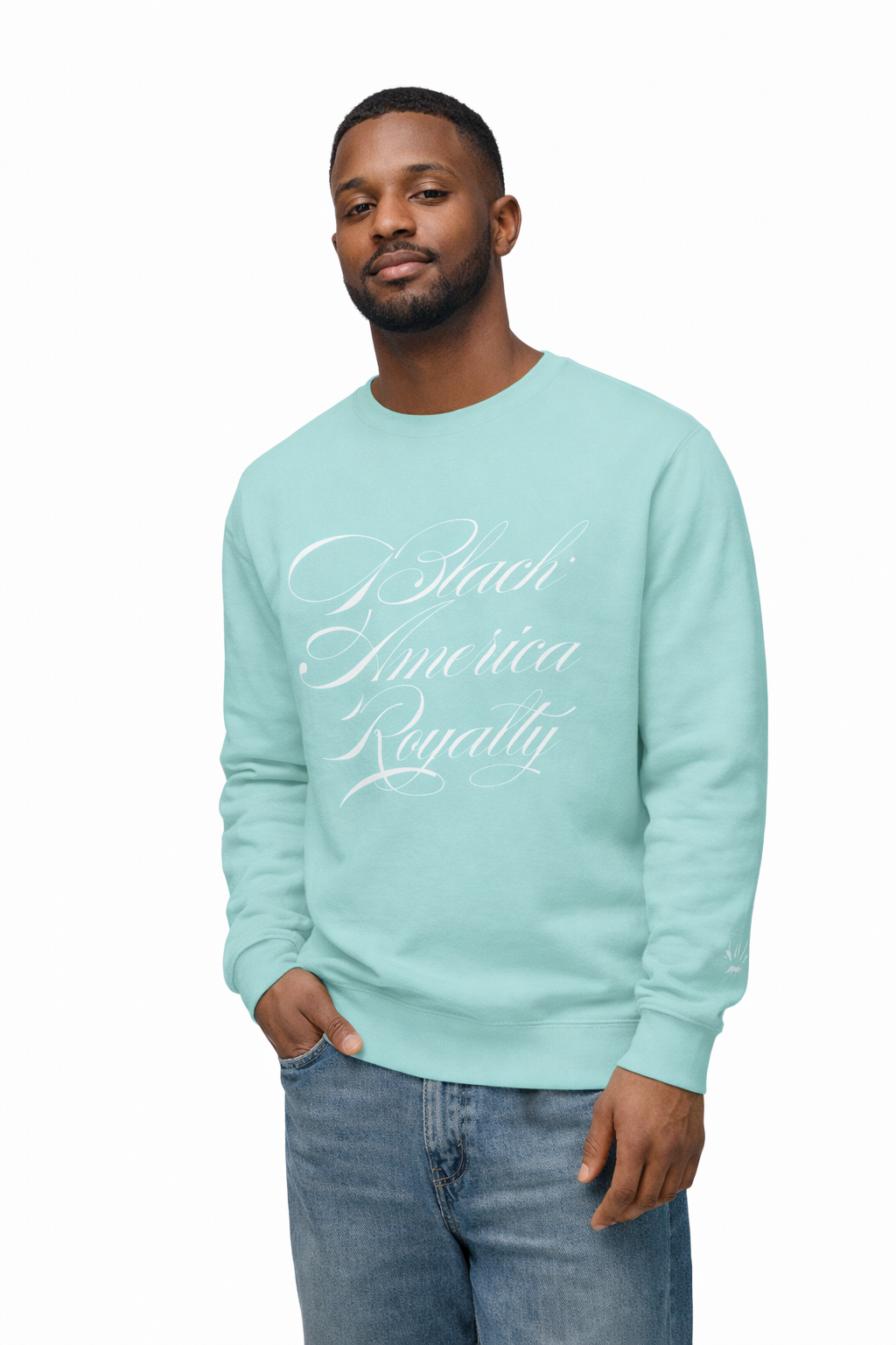 Black America Royalty Crewneck Sweatshirt – Premium Fitted Cultural Streetwear