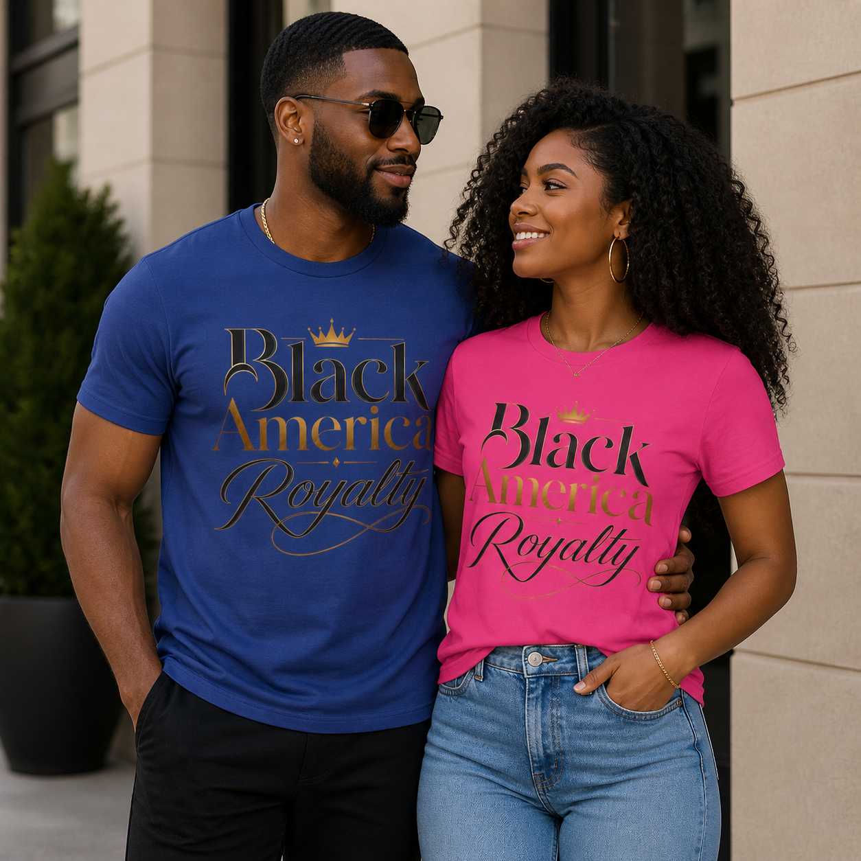 Black America Royalty Shirt, African American Pride Tee, Luxury Graphic T-Shirt, Melanin Culture Shirt, Unisex Softstyle Tee