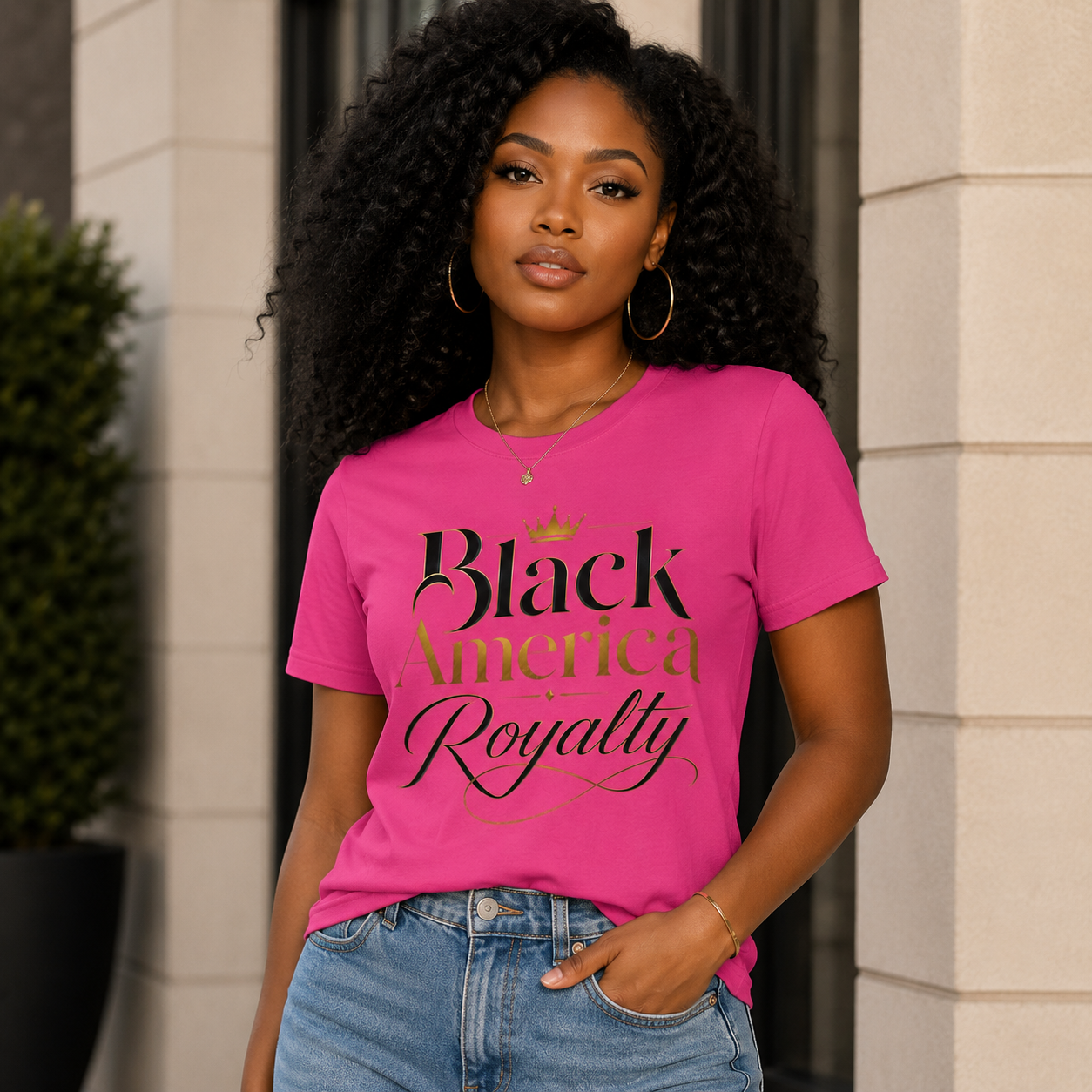 Black America Royalty Shirt, African American Pride Tee, Luxury Graphic T-Shirt, Melanin Culture Shirt, Unisex Softstyle Tee