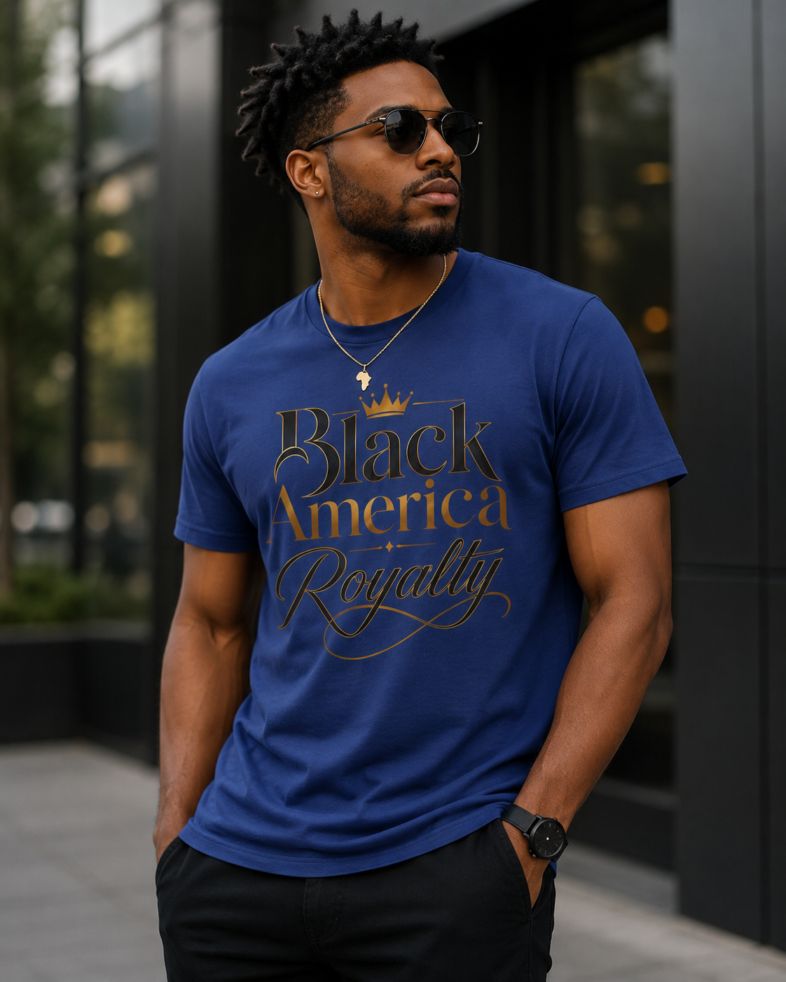 Black America Royalty Shirt, African American Pride Tee, Luxury Graphic T-Shirt, Melanin Culture Shirt, Unisex Softstyle Tee