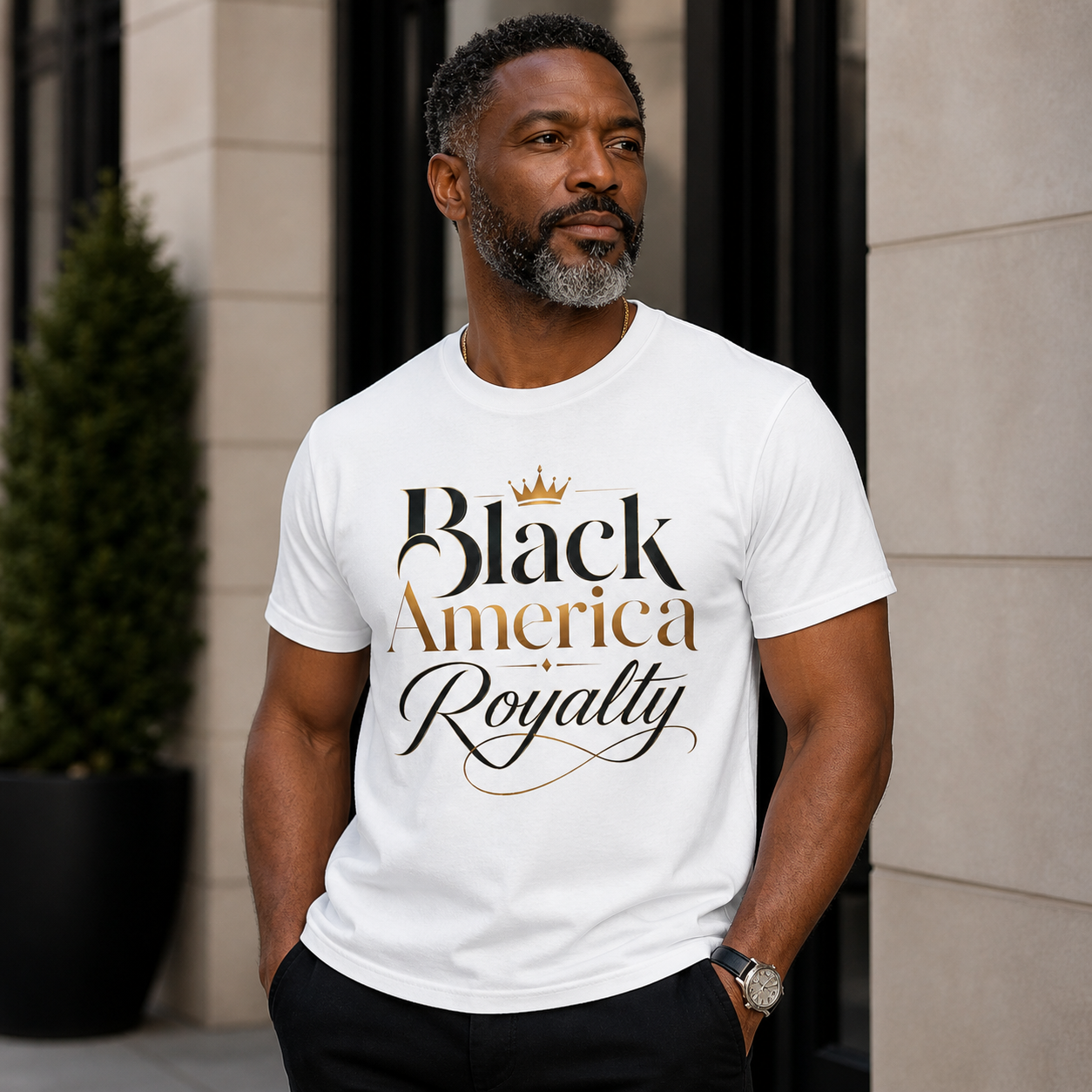 Black America Royalty Shirt, African American Pride Tee, Luxury Graphic T-Shirt, Melanin Culture Shirt, Unisex Softstyle Tee