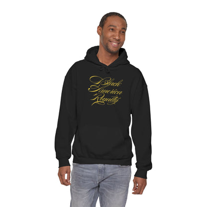 BAR Signature Pullover Hoodie - Gold Print – Premium Black Cultural Wear