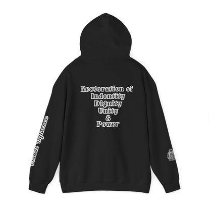 Black America Royalty Pullover Hoodie, Inspirational Streetwear Global Influence Graphic Hoodie, Unisex Hooded Sweatshirt