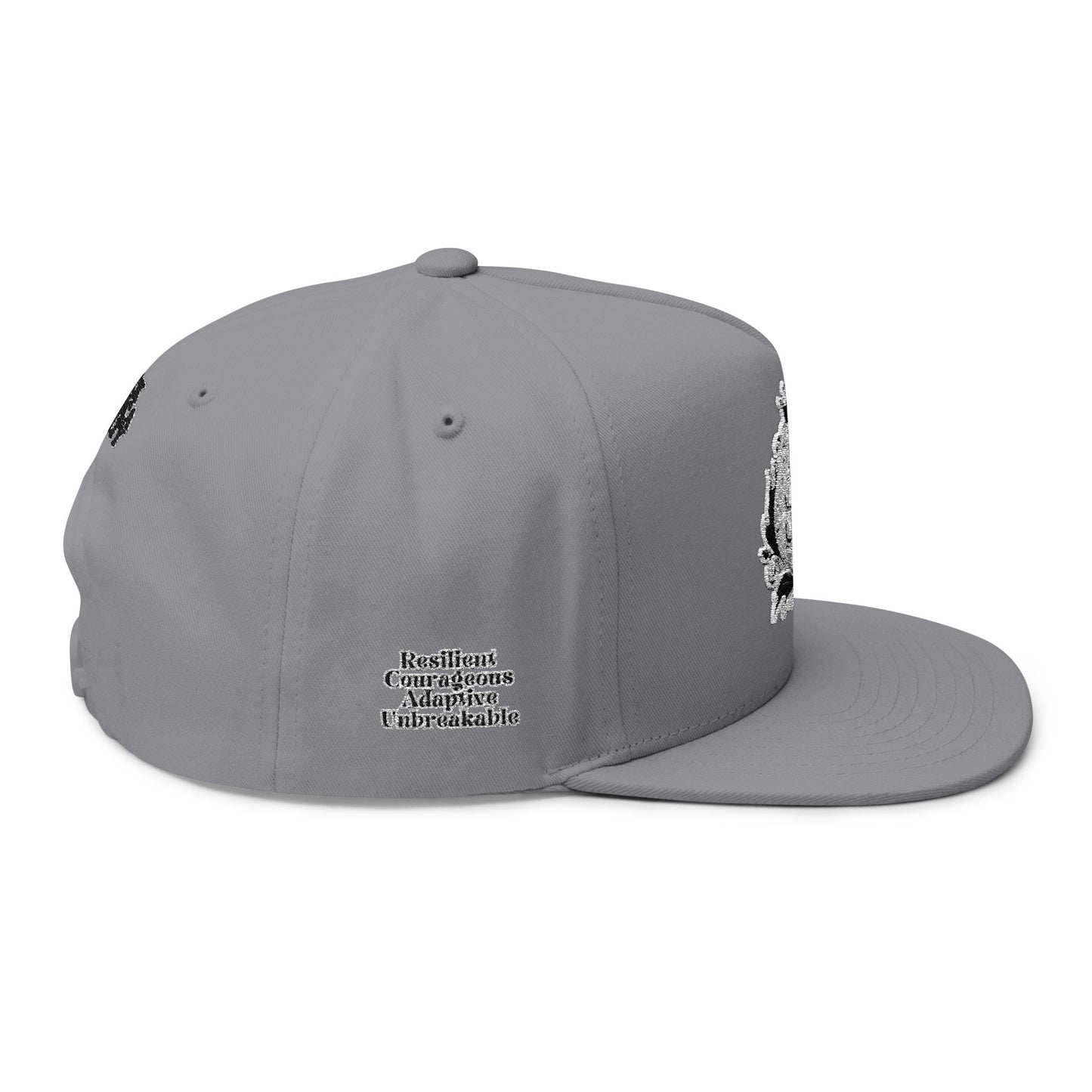 Monogram Crest Flat Bill Cap | Embroidered Logo Snapback