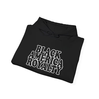 Black America Royalty Pullover Hoodie, Inspirational Streetwear Global Influence Graphic Hoodie, Unisex Hooded Sweatshirt