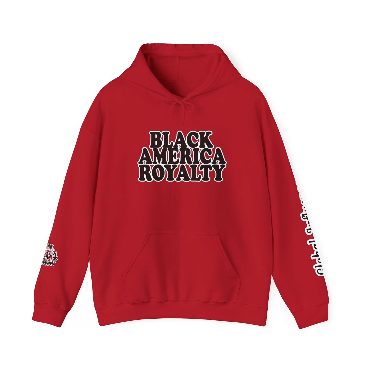 Black America Royalty Pullover Hoodie, Inspirational Streetwear Global Influence Graphic Hoodie, Unisex Hooded Sweatshirt
