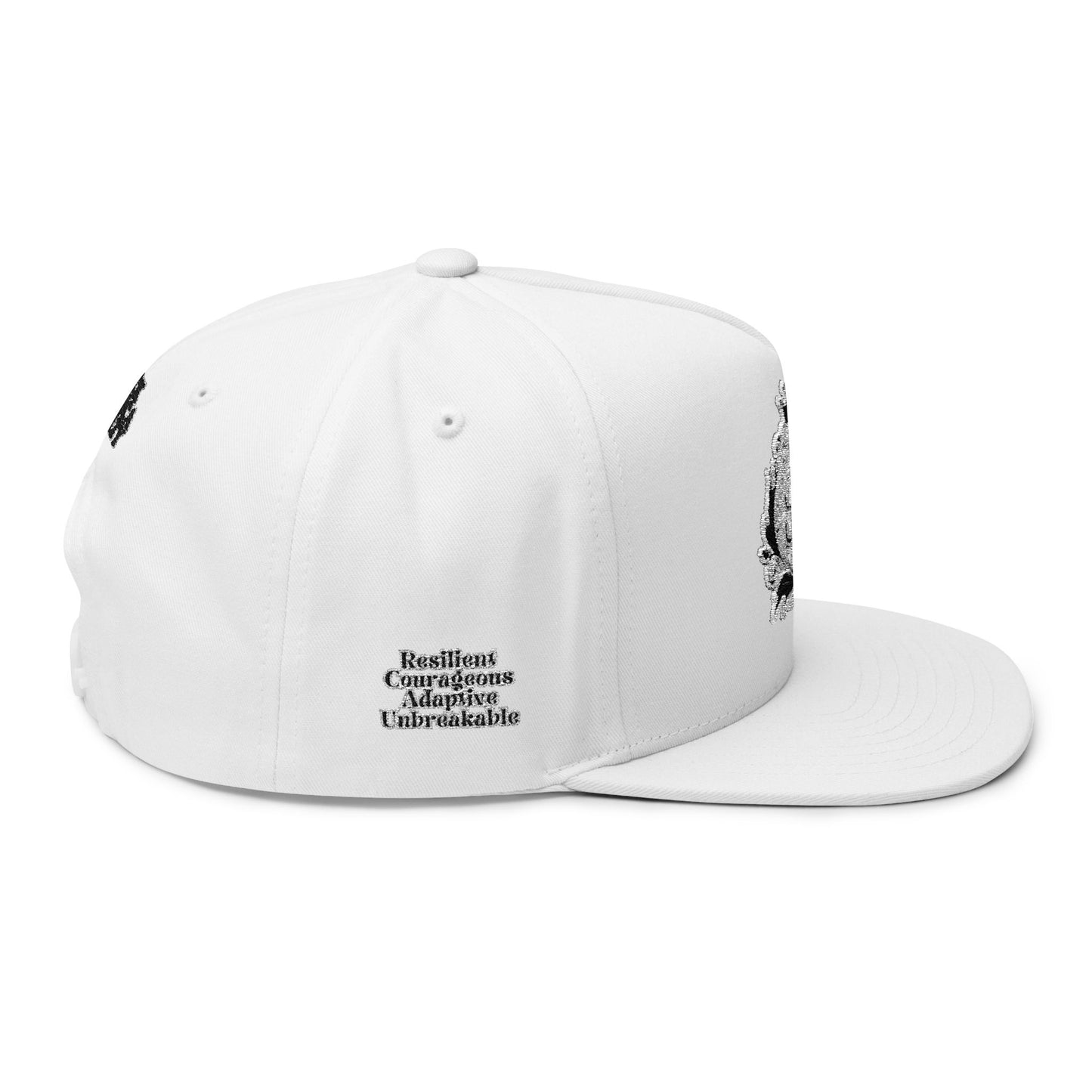 Monogram Crest Flat Bill Cap | Embroidered Logo Snapback