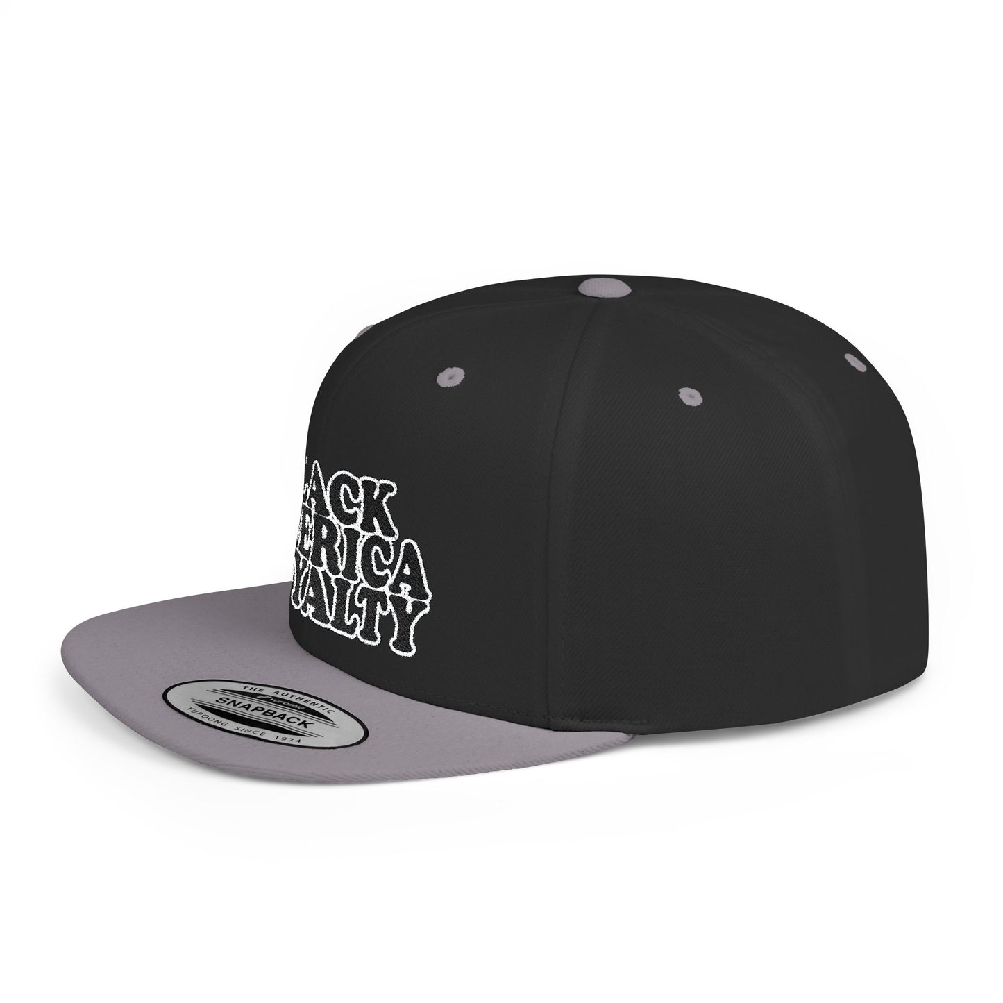 Snapback Hat — "Black America Royalty" Flat Bill Cap