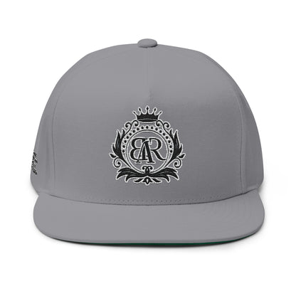 Monogram Crest Flat Bill Cap | Embroidered Logo Snapback