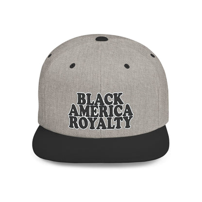 Snapback Hat — "Black America Royalty" Flat Bill Cap
