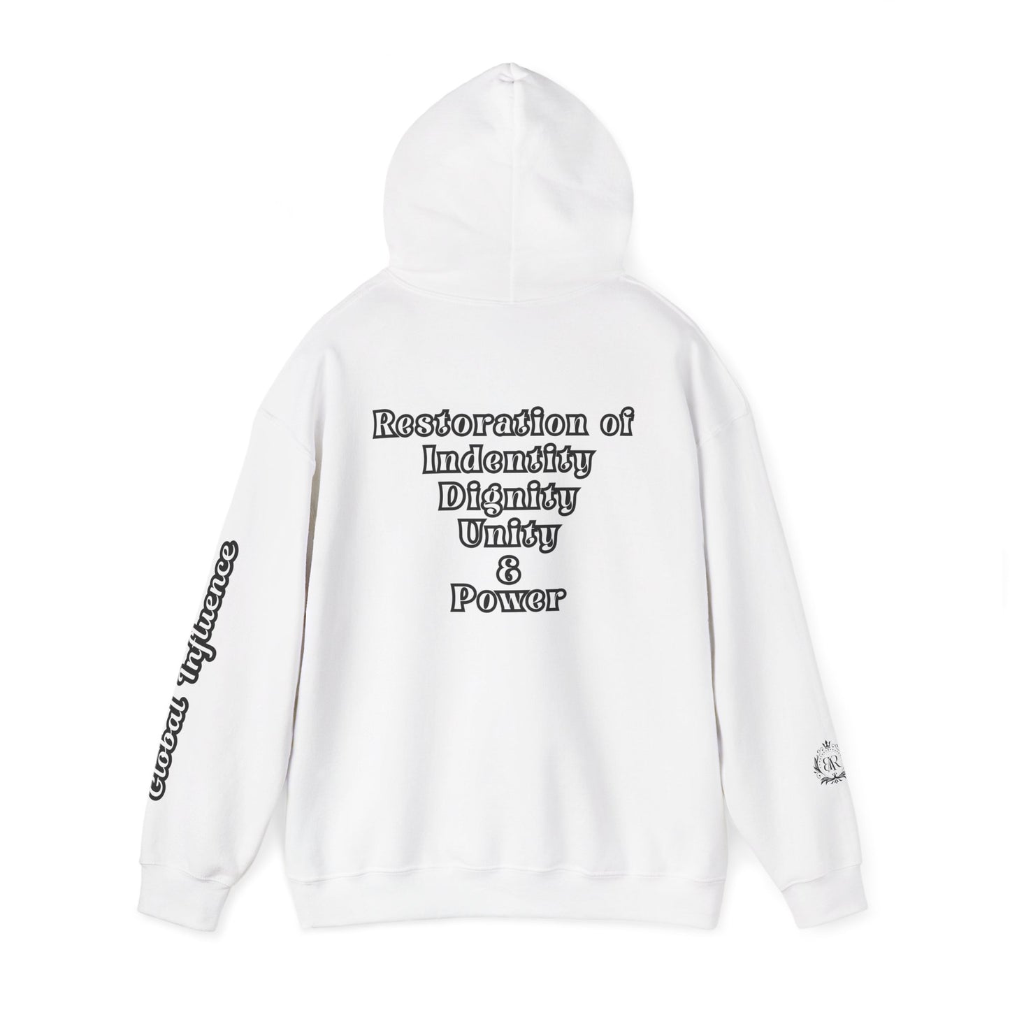 Black America Royalty Pullover Hoodie, Inspirational Streetwear Global Influence Graphic Hoodie, Unisex Hooded Sweatshirt