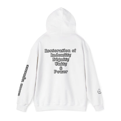 Black America Royalty Pullover Hoodie, Inspirational Streetwear Global Influence Graphic Hoodie, Unisex Hooded Sweatshirt