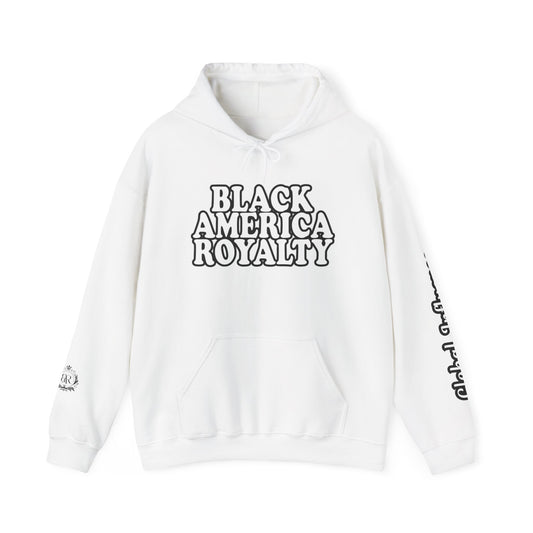 Black America Royalty Pullover Hoodie, Inspirational Streetwear Global Influence Graphic Hoodie, Unisex Hooded Sweatshirt
