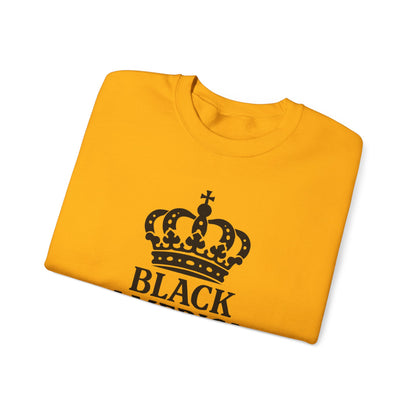 Black America Royalty Crewneck Sweatshirt | Crown Graphic with Sleeve Text