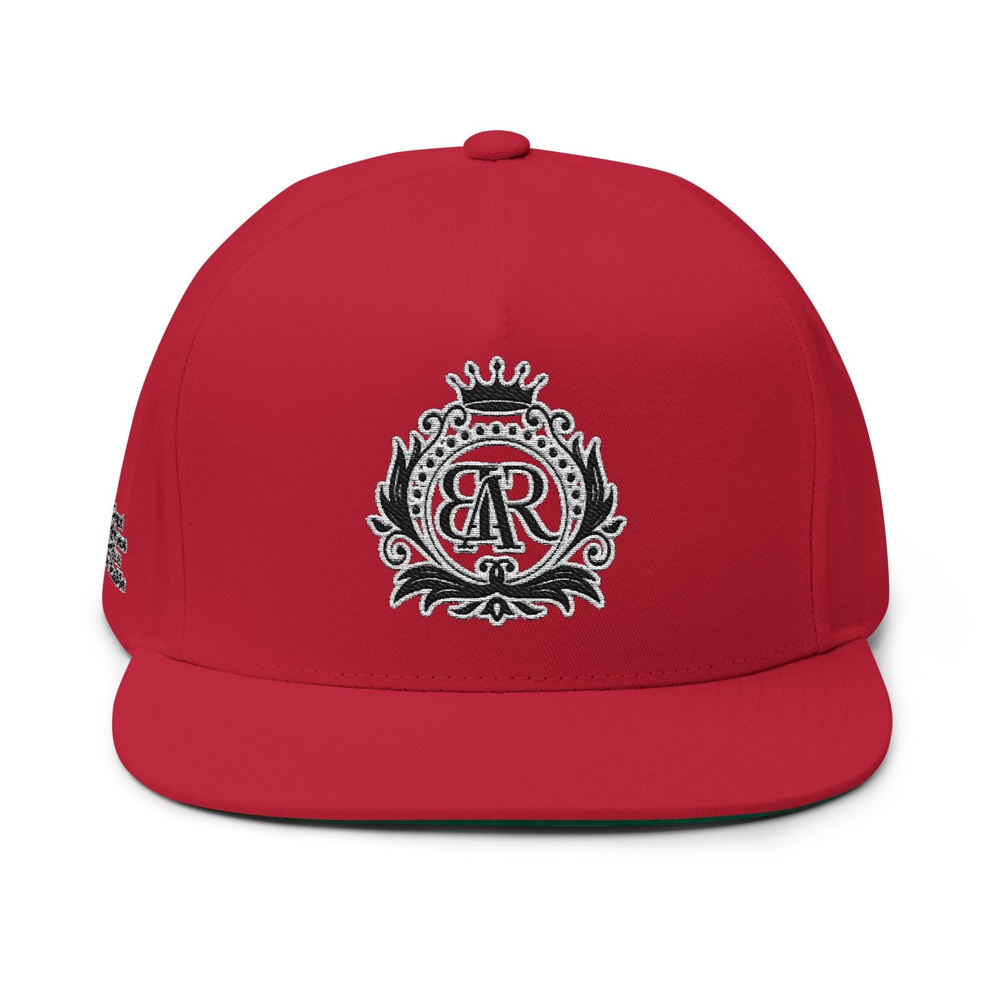 Monogram Crest Flat Bill Cap | Embroidered Logo Snapback