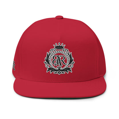 Monogram Crest Flat Bill Cap | Embroidered Logo Snapback